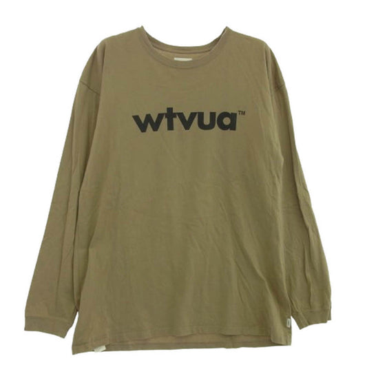 WTAPS ダブルタップス 20SS 201ATDT-LT01S WTVUA L/S TEE ロゴプリント ロングスリーブ Tシャツ 長袖カットソー ベージュ系 4【中古】
