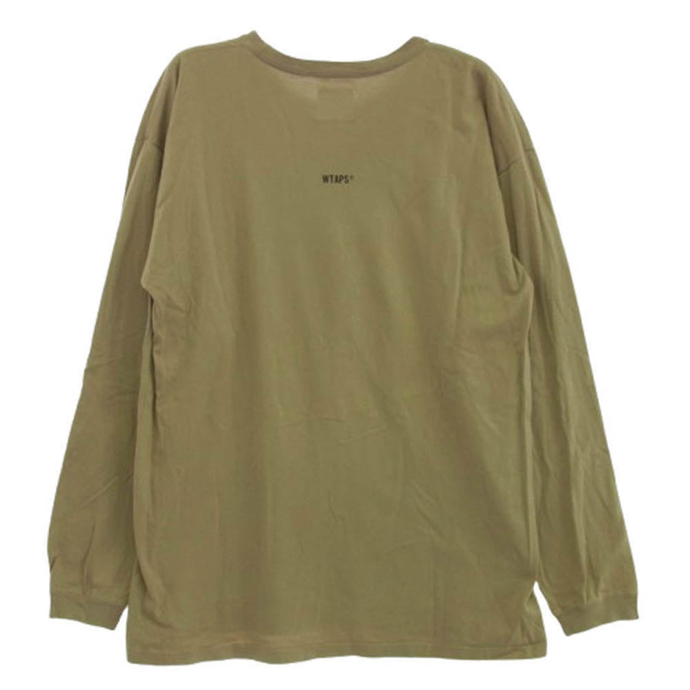WTAPS ダブルタップス 20SS 201ATDT-LT01S WTVUA L/S TEE ロゴプリント ロングスリーブ Tシャツ 長袖カットソー ベージュ系 4【中古】