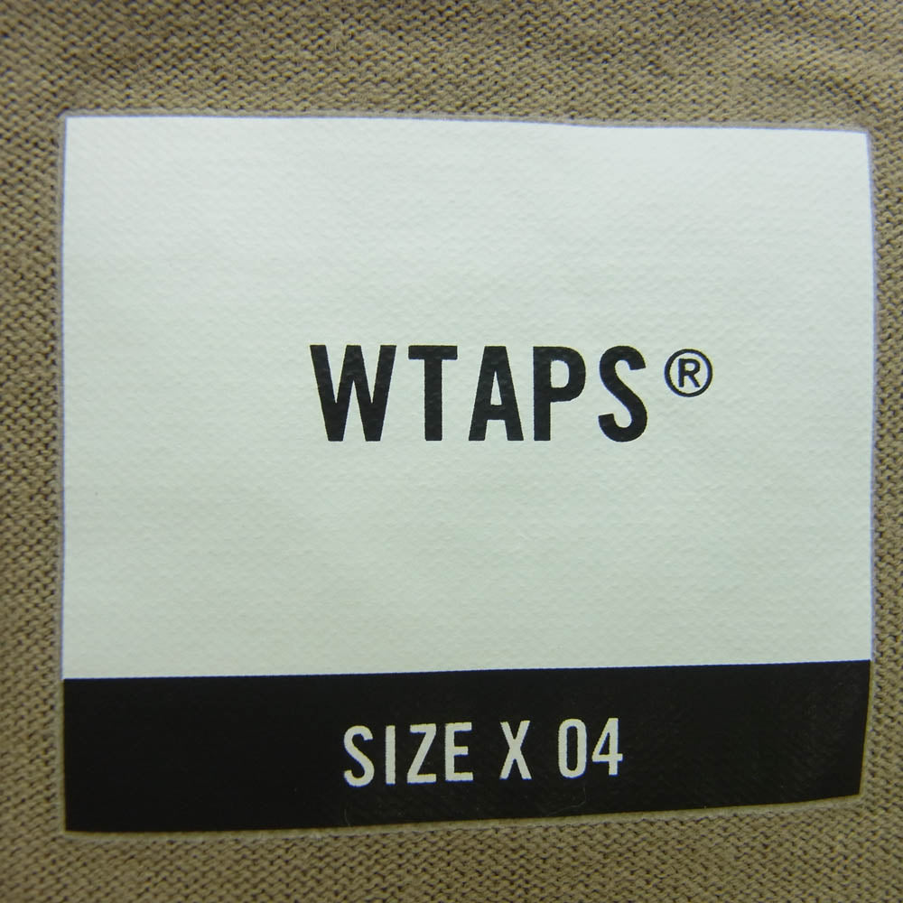 WTAPS ダブルタップス 20SS 201ATDT-LT01S WTVUA L/S TEE ロゴプリント ロングスリーブ Tシャツ 長袖カットソー ベージュ系 4【中古】