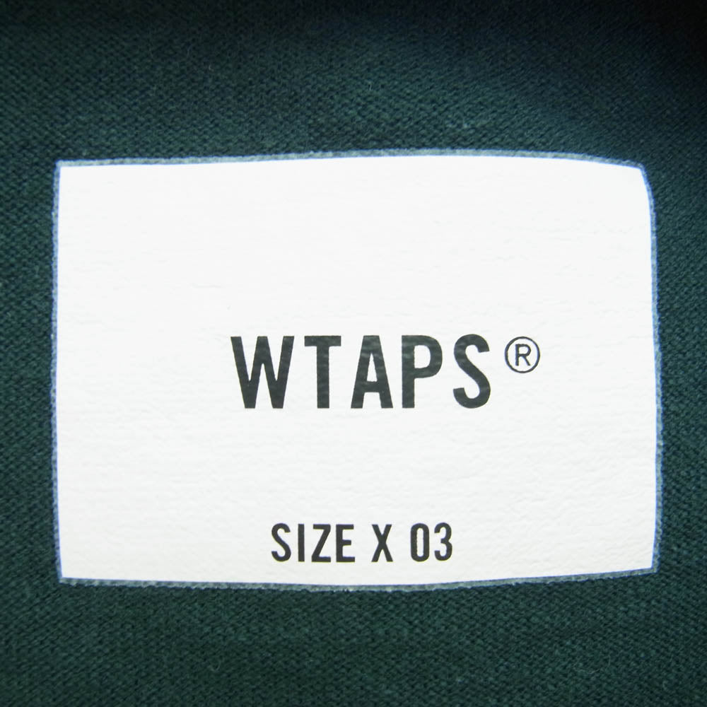 WTAPS ダブルタップス 22AW 222ATDT-CSM07 COTTON CRST ロゴ刺繍 長袖カットソー グリーン系【中古】