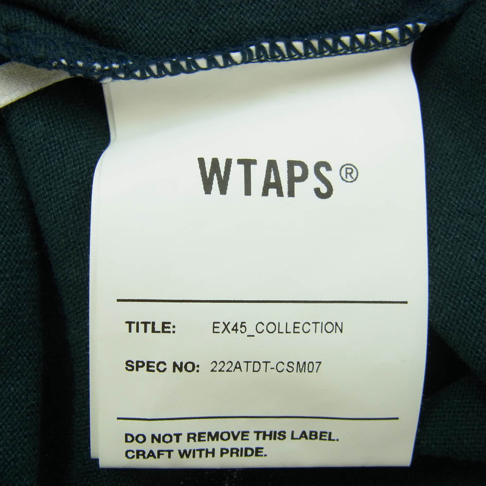 WTAPS ダブルタップス 22AW 222ATDT-CSM07 COTTON CRST ロゴ刺繍 長袖カットソー グリーン系【中古】