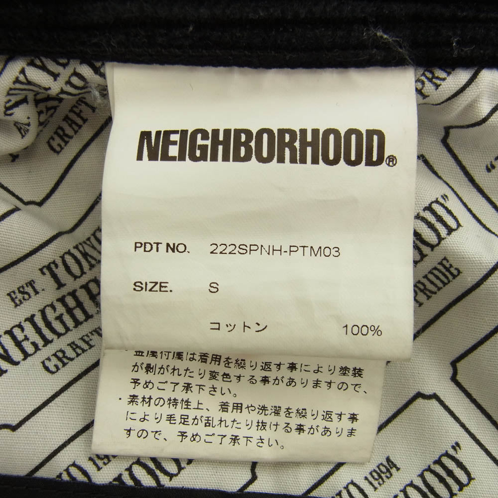 NEIGHBORHOOD ネイバーフッド 22AW 222SPNH-PTM03 5PKT BAGGYSILHOUETTE PT 5ポケット バギー テーパード コーデュロイパンツ ブラック系 S【中古】