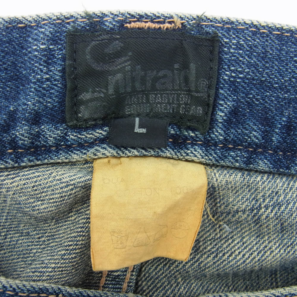 nitraid ナイトレイド ダメージ加工 デニム パンツ シンチベルト