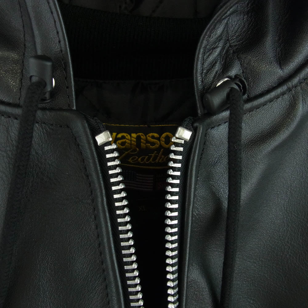 Supreme シュプリーム 24AW Vanson Leathers Hooded Work Jacket バンソンレザーズ フーディー ワーク ジャケット ブラック系 XL【極上美品】【中古】