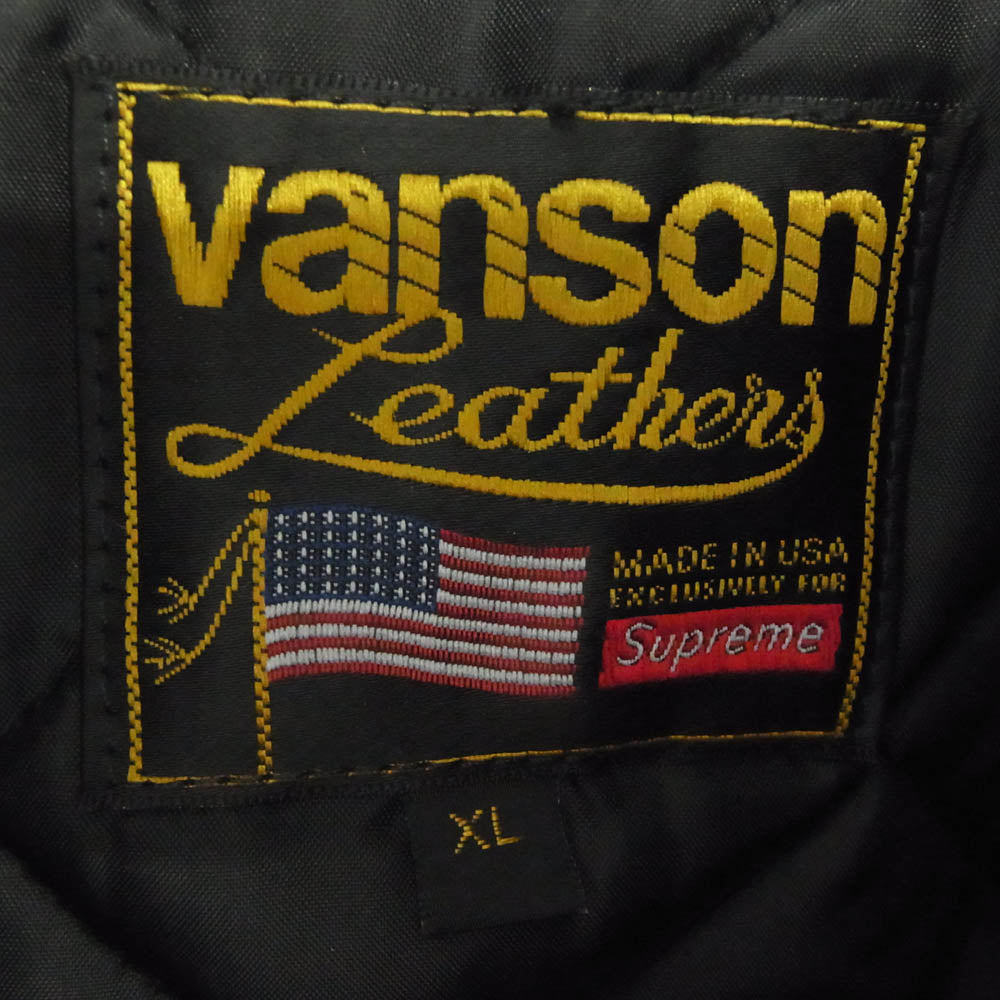 Supreme シュプリーム 24AW Vanson Leathers Hooded Work Jacket バンソンレザーズ フーディー ワーク ジャケット ブラック系 XL【極上美品】【中古】