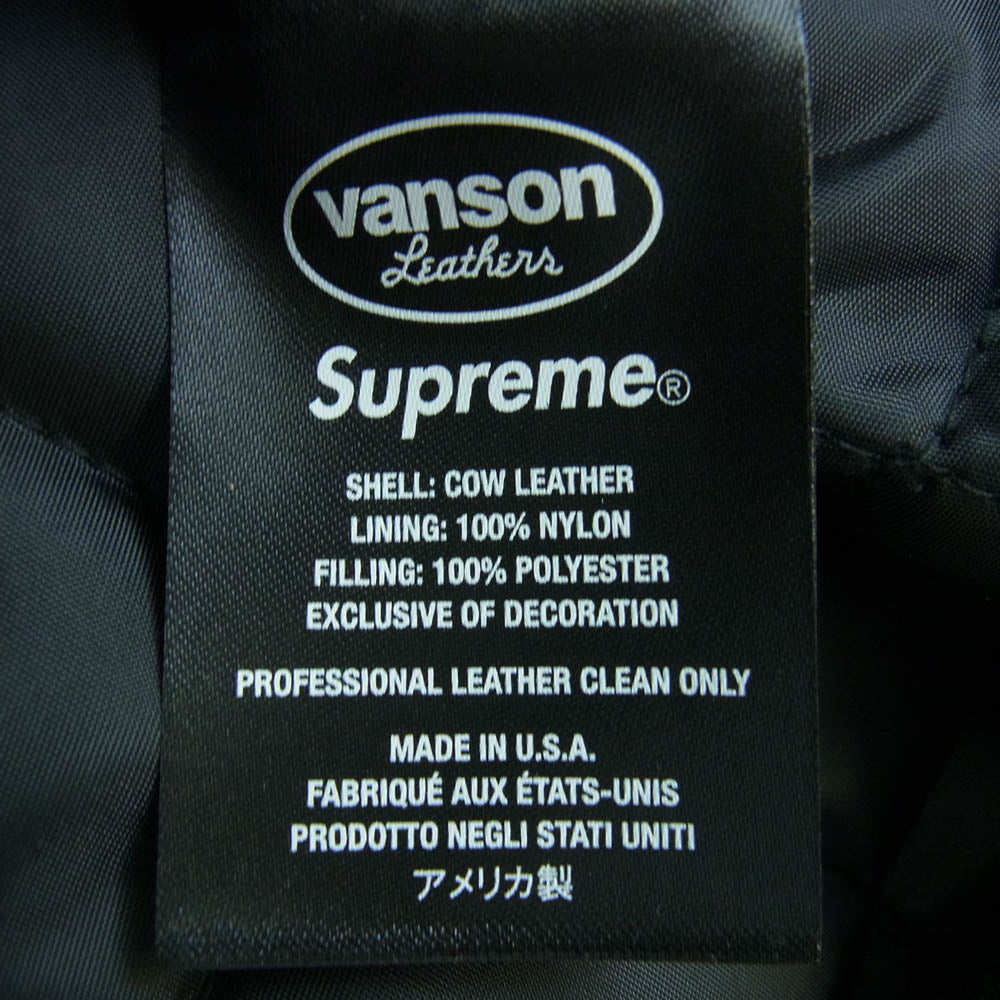 Supreme シュプリーム 24AW Vanson Leathers Hooded Work Jacket バンソンレザーズ フーディー ワーク ジャケット ブラック系 XL【極上美品】【中古】