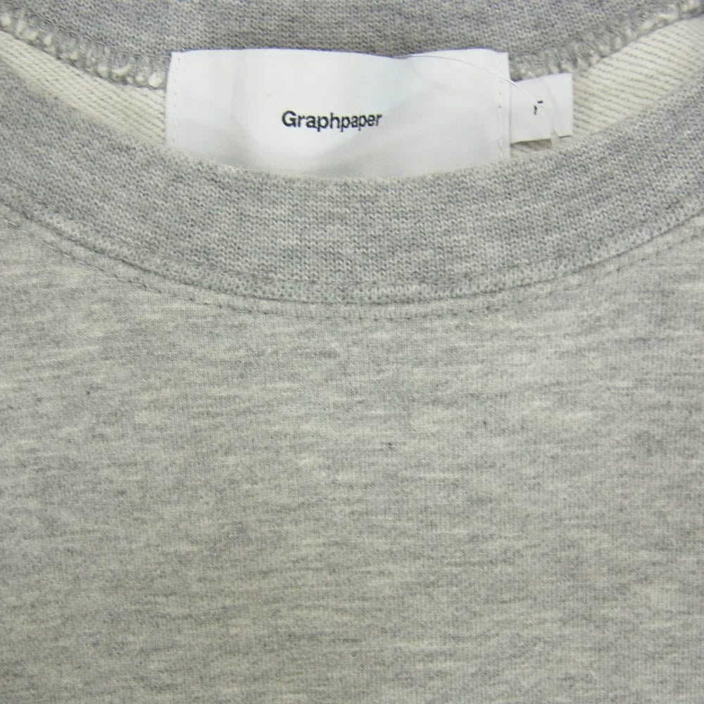 GRAPHPAPER グラフペーパー 23SS GM231-70130 Ultra Compact Terry Crew Neck Sweater ウルトラ コンパクト テリー クルーネック セーター ラグラン スウェット グレー系 F【中古】