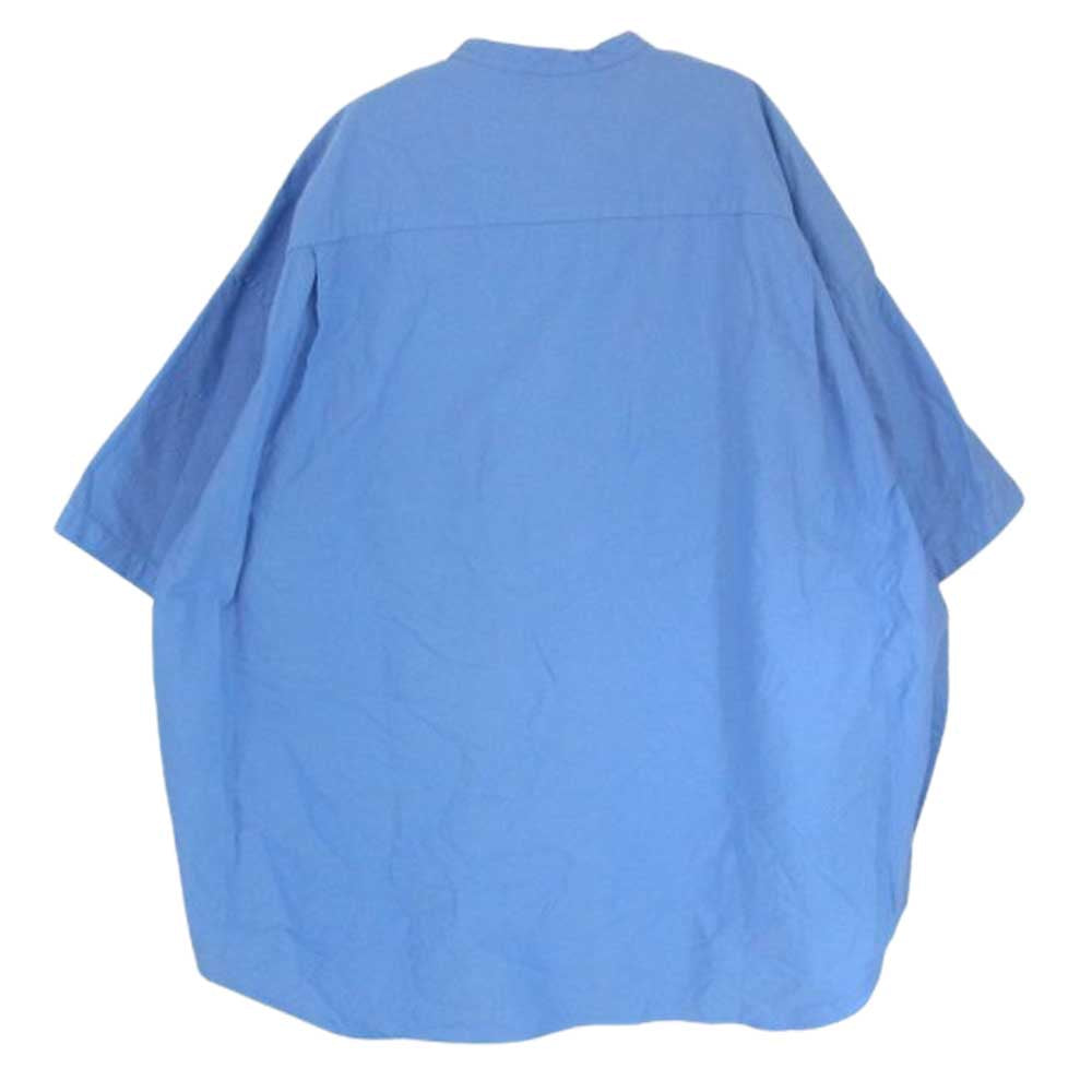 GRAPHPAPER グラフペーパー 23SS GM231-50232B Oversized Band Collar Shirt オーバーサイズ バンドカラー シャツ ブルー系 F【中古】