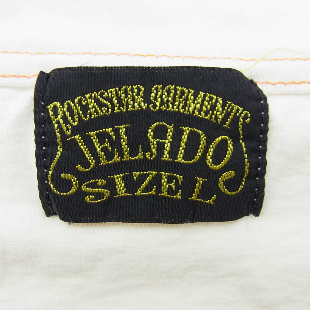 JELADO ジェラード レインボー ステッチ Tシャツ 半袖カットソー オフホワイト系 L【中古】