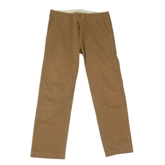 UES ウエス 先染め ボタンフライ ワークトラウザーズ パンツ ブラウン系 34【中古】