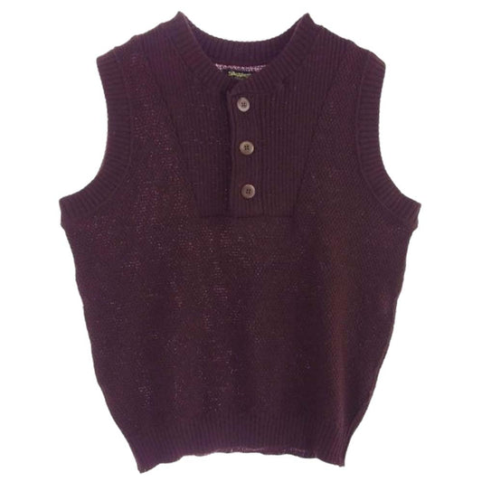 DAPPER'S ダッパーズ ヘンリーネック ニット ベスト ワインレッド系 赤紫系 40【中古】