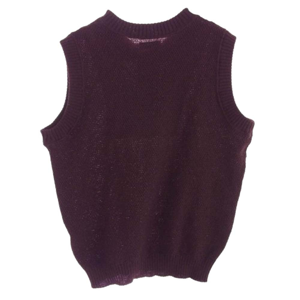 DAPPER'S ダッパーズ ヘンリーネック ニット ベスト ワインレッド系 赤紫系 40【中古】