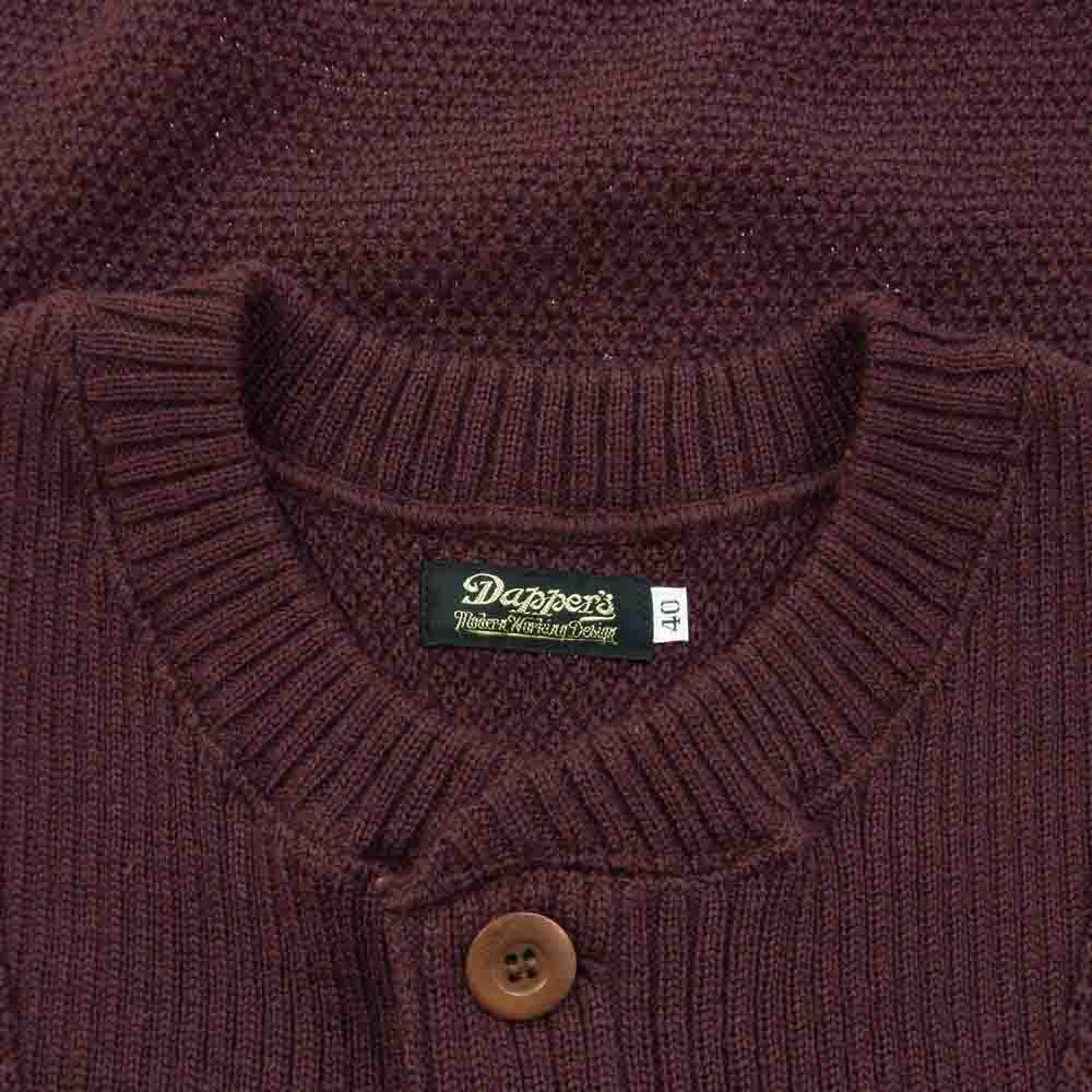 DAPPER'S ダッパーズ ヘンリーネック ニット ベスト ワインレッド系 赤紫系 40【中古】