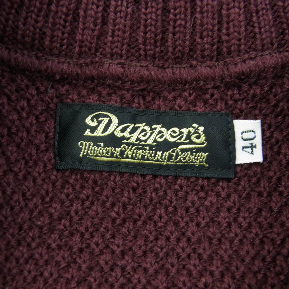 DAPPER'S ダッパーズ ヘンリーネック ニット ベスト ワインレッド系 赤紫系 40【中古】