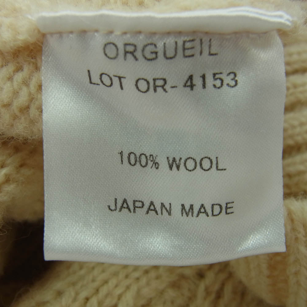 ORGUEIL オルゲイユ OR-4153 Cable Knit Sweater ケーブル セーター ベージュ系 42【中古】
