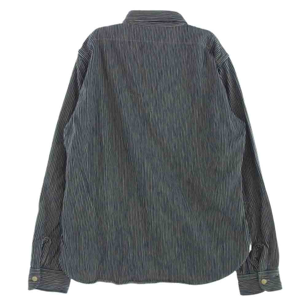 デラックスウエア ヒッコリー ストライプ 長袖シャツ インディゴブルー系 XL【中古】