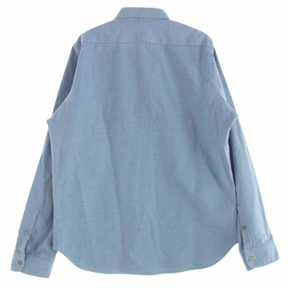 デラックスウエア コットン 比翼 長袖 シャツ ライトブルー系 XL【中古】