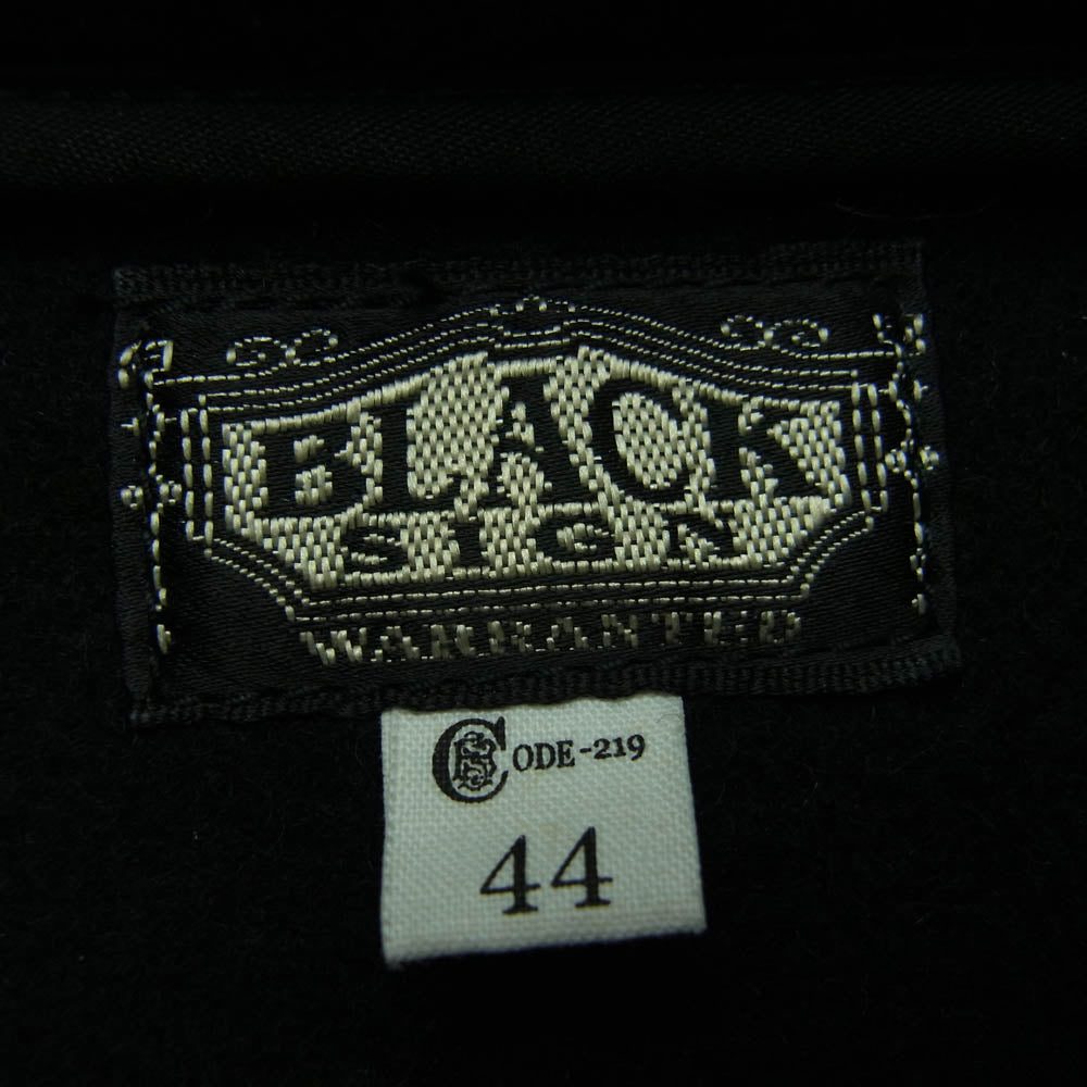 BLACK SIGN ブラックサイン ジップアップ ウールジャケット ブラック系 44【中古】