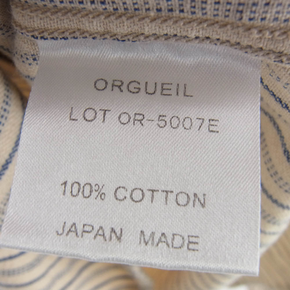 ORGUEIL オルゲイユ OR-5007E Shawl Collar Shirt ショールカラー ストライプ 長袖シャツ マルチカラー系 42【中古】