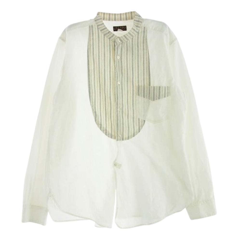 JELADO ジェラード ストライプ切替 バンドカラー 長袖シャツ ホワイト系 XL【中古】