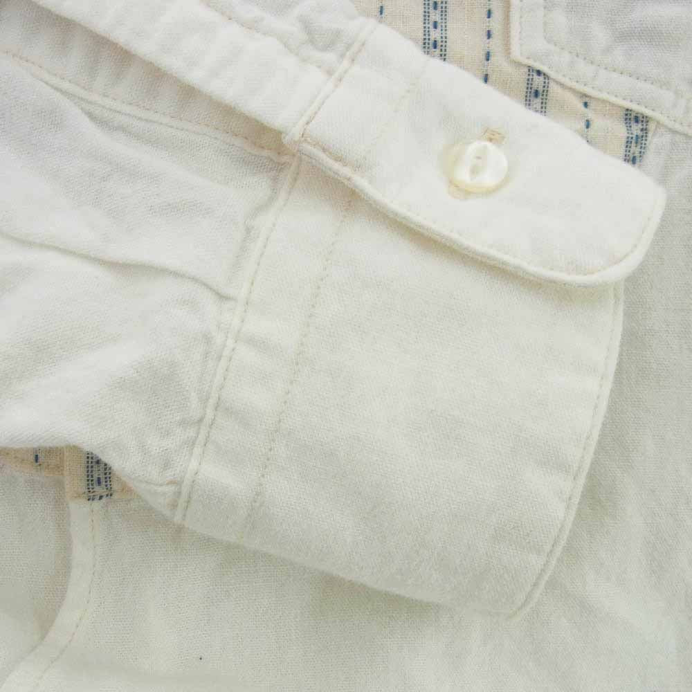 JELADO ジェラード ストライプ切替 バンドカラー 長袖シャツ ホワイト系 XL【中古】