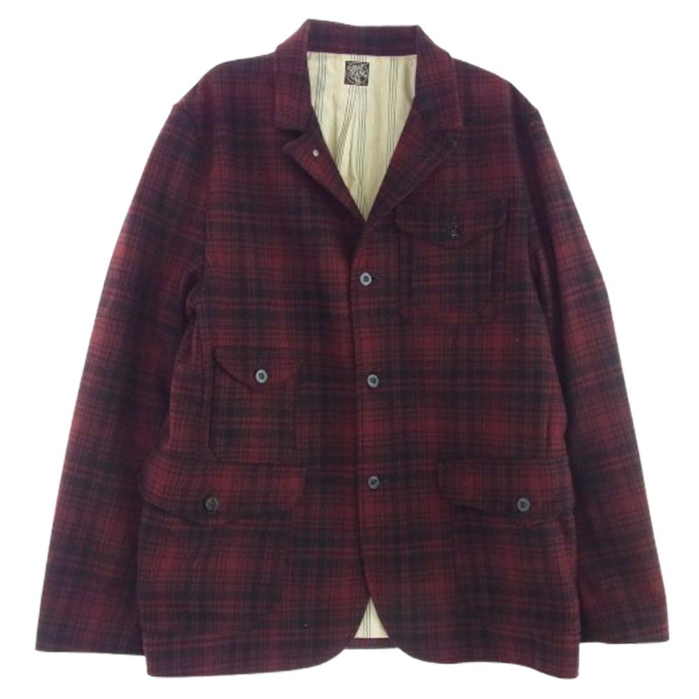SUGAR CANE シュガーケーン SC13206 21.25oz. WOOL CHECK CRUISER JACKET ウール チェック クルーザー ジャケット レッド系 42【中古】