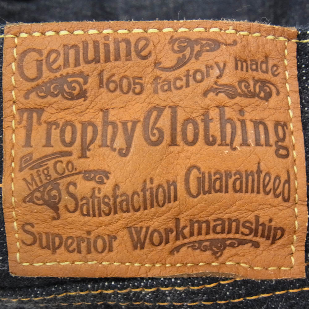 トロフィークロージング 1605 STANDARD DIRT DENIM スタンダード ダート デニムパンツ ボタンフライ セルビッチ インディゴブルー系 34【中古】