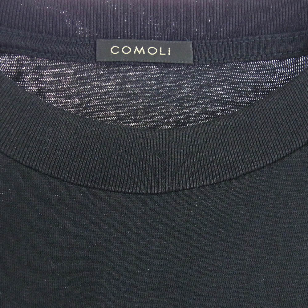 COMOLI コモリ Z01-05010 コットンジャージ 半袖 Tシャツ ブラック系 3【中古】