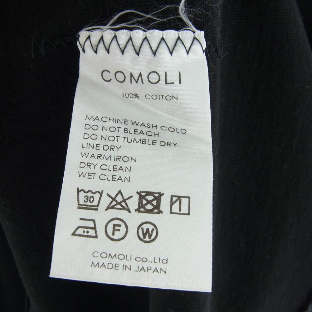 COMOLI コモリ Z01-05010 コットンジャージ 半袖 Tシャツ ブラック系 3【中古】