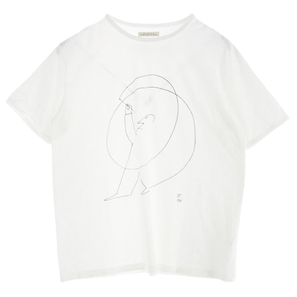 オールド ジョー 25SS 251OJ-CT01 SAUL STEINBERG CREW NECK TEE アート プリント 半袖 Tシャツ ホワイト系 38【中古】