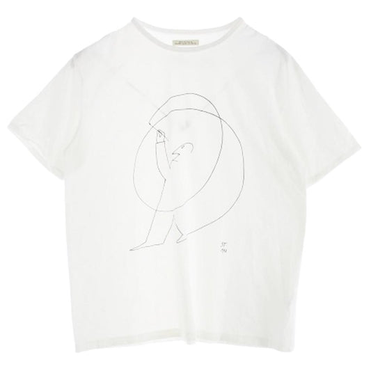 オールド ジョー 25SS 251OJ-CT01 SAUL STEINBERG CREW NECK TEE アート プリント 半袖 Tシャツ ホワイト系 38【中古】