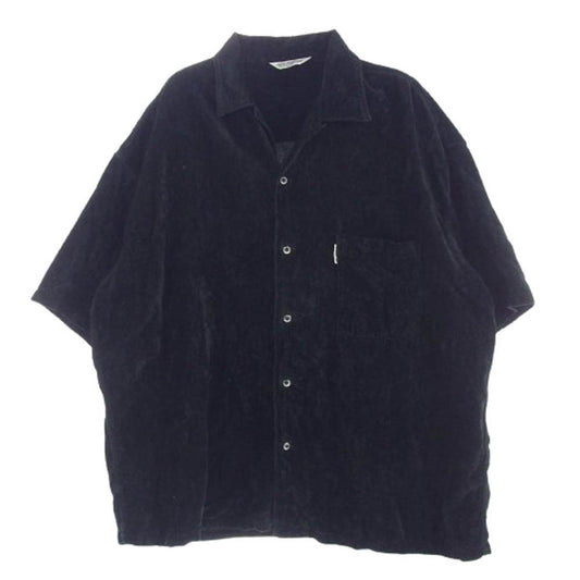 COOTIE クーティー 23SS Garment Dyed L/C Velvet Open Collar S/S Shirt 加工 ベロア オープンカラー 半袖 シャツ ブラック系 M【中古】