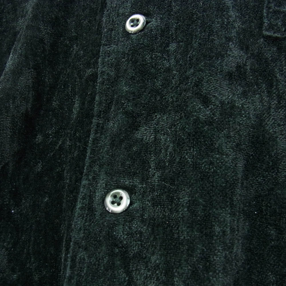 COOTIE クーティー 23SS Garment Dyed L/C Velvet Open Collar S/S Shirt 加工 ベロア オープンカラー 半袖 シャツ ブラック系 M【中古】