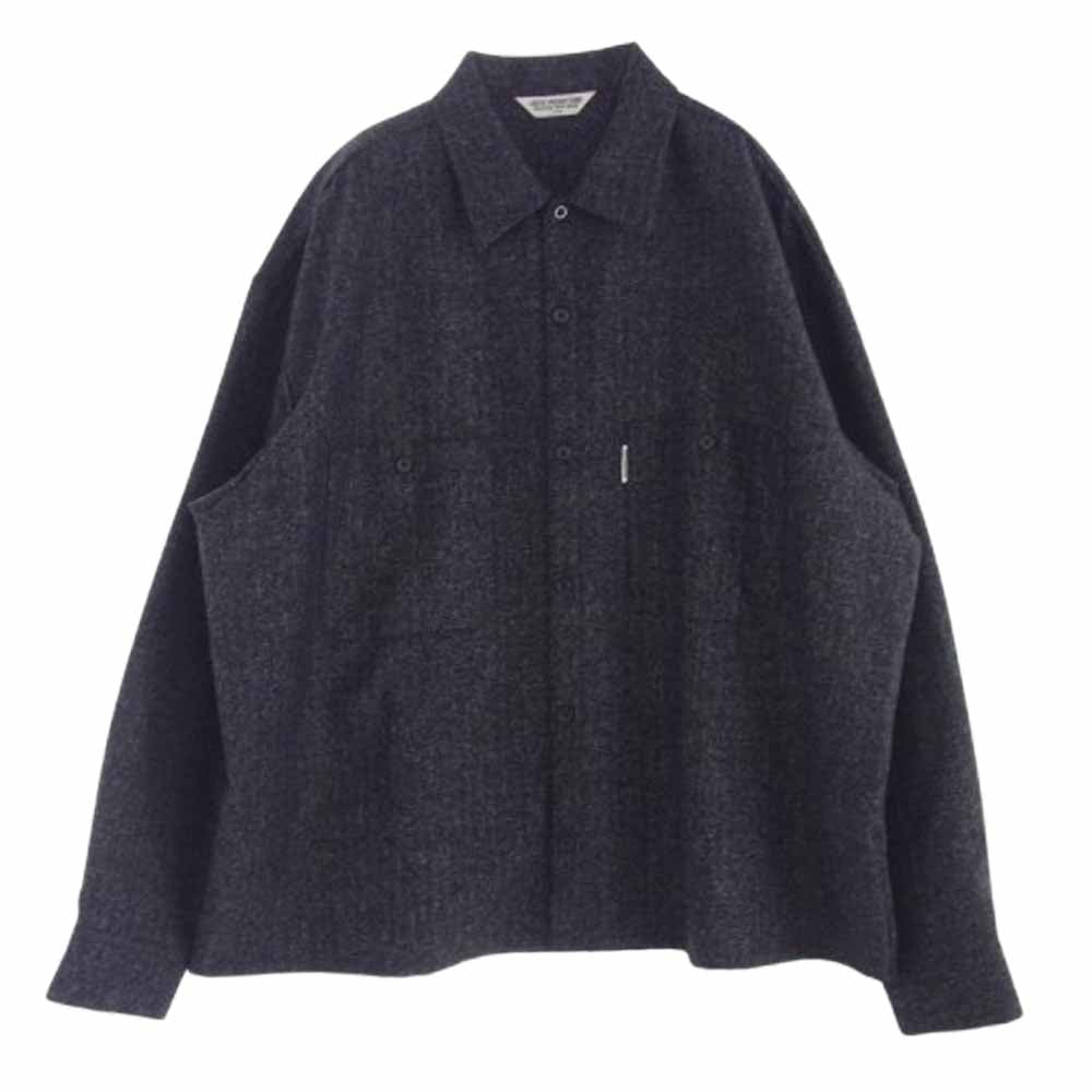 COOTIE クーティー Melange Wool Work Shirt ウール ワーク シャツ ブラック系 L【極上美品】【中古】