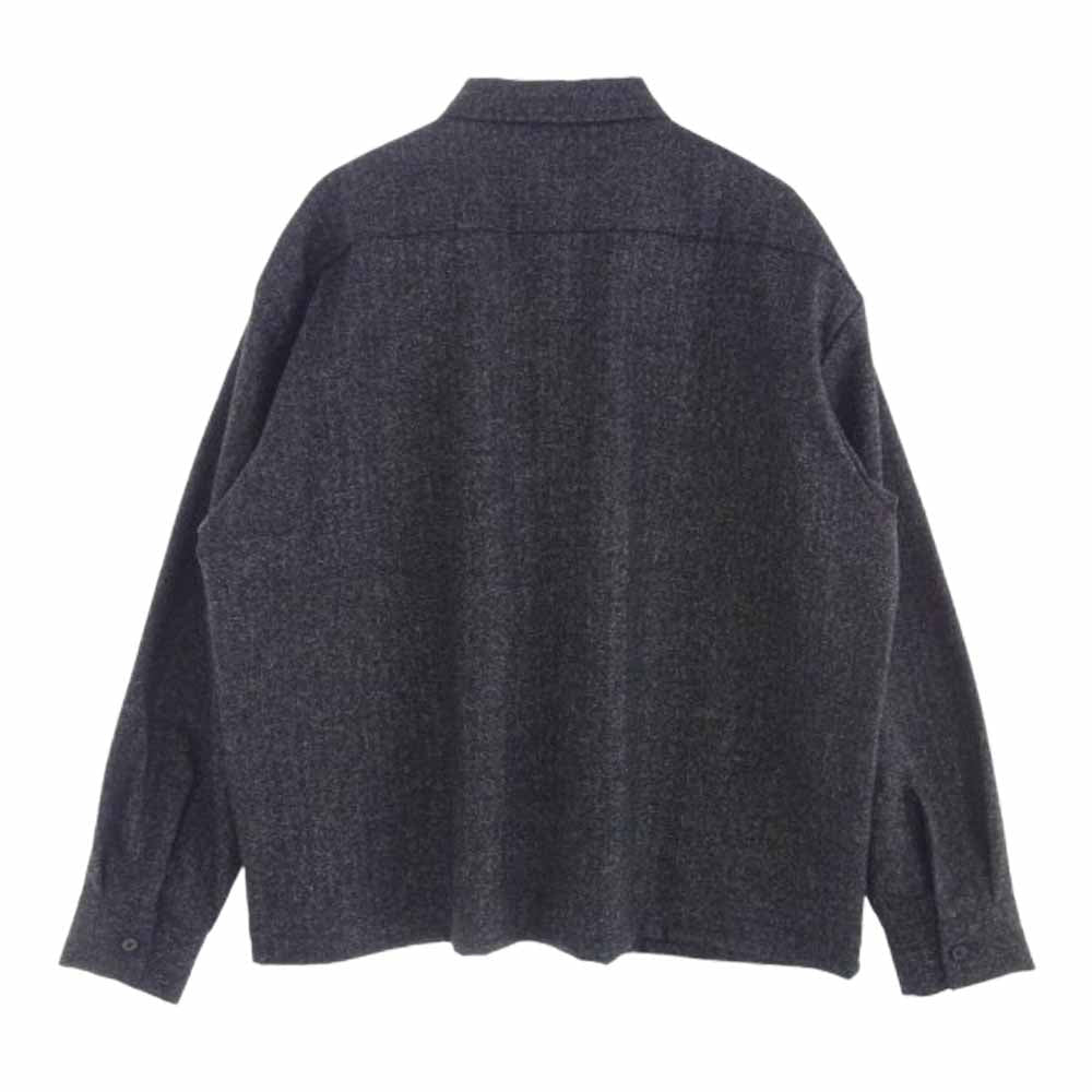 COOTIE クーティー Melange Wool Work Shirt ウール ワーク シャツ ブラック系 L【極上美品】【中古】