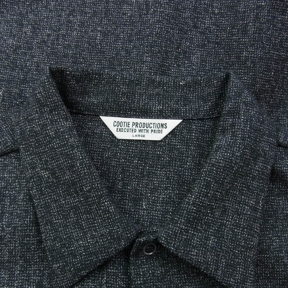 COOTIE クーティー Melange Wool Work Shirt ウール ワーク シャツ ブラック系 L【極上美品】【中古】
