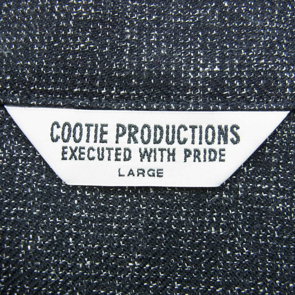 COOTIE クーティー Melange Wool Work Shirt ウール ワーク シャツ ブラック系 L【極上美品】【中古】