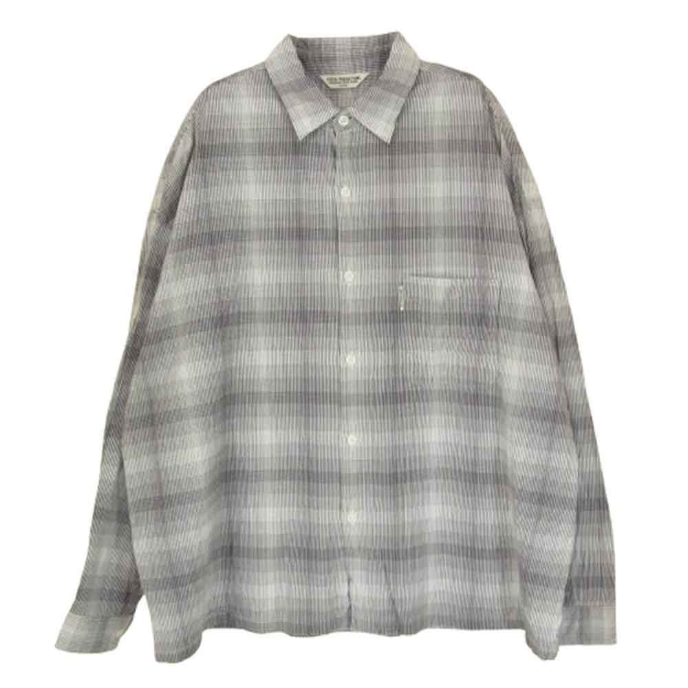 COOTIE クーティー Ombre Check L/S Shirt コットン オンブレ チェック シャツ ブラック系 L【中古】