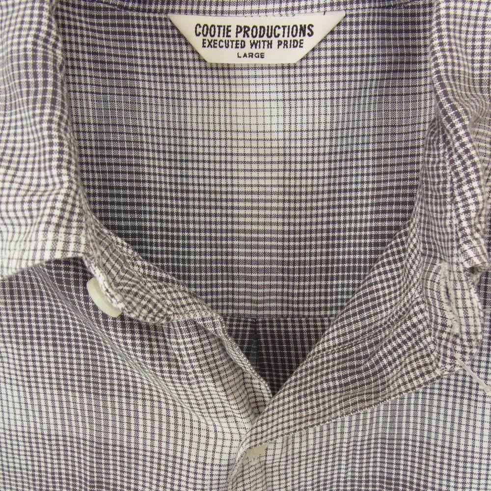 COOTIE クーティー Ombre Check L/S Shirt コットン オンブレ チェック シャツ ブラック系 L【中古】