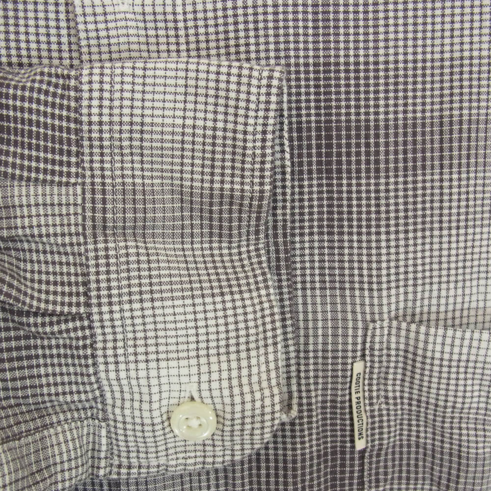 COOTIE クーティー Ombre Check L/S Shirt コットン オンブレ チェック シャツ ブラック系 L【中古】
