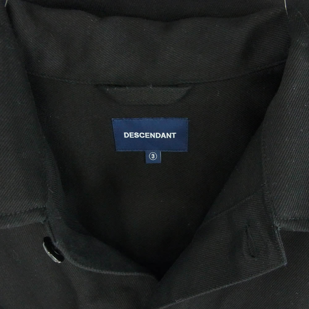 DESCENDANT ディセンダント BRONSON ORGANIC COTTON TWILL LS SHIRT 長袖 シャツ ブラック系 3【中古】