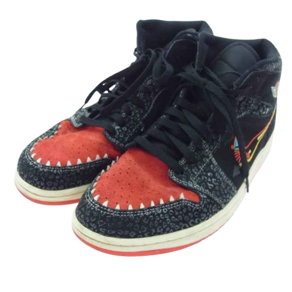 NIKE ナイキ DN4904-001 Air Jordan 1 Mid Siempre Familia エアジョーダン1 ミッド シエンプレ ファミリア ハイカット スニーカー ブラック系 レッド系 29cm【中古】