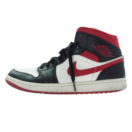 NIKE ナイキ 554724-122 Air Jordan 1 Mid White Gym Red Black エアジョーダン1 ミッド ホワイト ジムレッド ハイカット スニーカー ホワイト系 ブラック系 レッド系 28.5cm【中古】