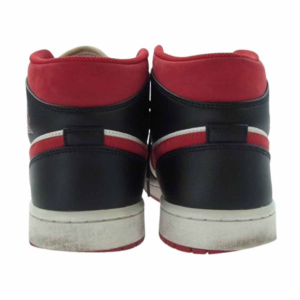 NIKE ナイキ 554724-122 Air Jordan 1 Mid White Gym Red Black エアジョーダン1 ミッド ホワイト ジムレッド ハイカット スニーカー ホワイト系 ブラック系 レッド系 28.5cm【中古】