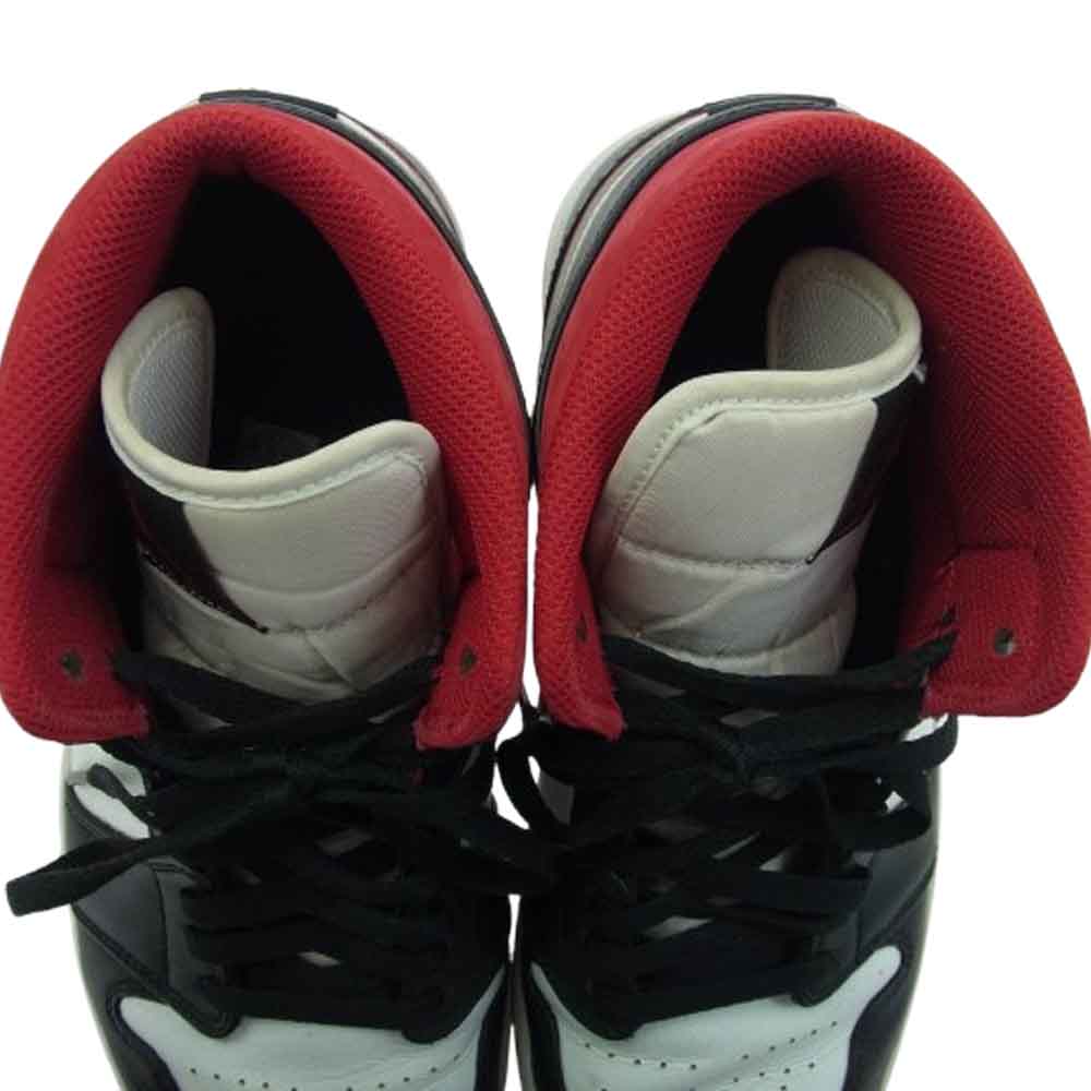 NIKE ナイキ 554724-122 Air Jordan 1 Mid White Gym Red Black エアジョーダン1 ミッド ホワイト ジムレッド ハイカット スニーカー ホワイト系 ブラック系 レッド系 28.5cm【中古】