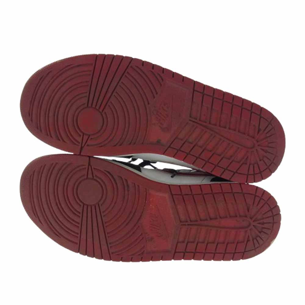 NIKE ナイキ 554724-122 Air Jordan 1 Mid White Gym Red Black エアジョーダン1 ミッド ホワイト ジムレッド ハイカット スニーカー ホワイト系 ブラック系 レッド系 28.5cm【中古】