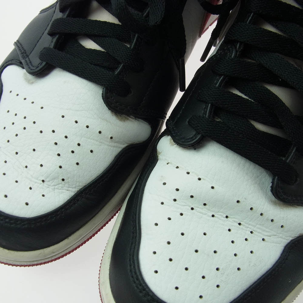 NIKE ナイキ 554724-122 Air Jordan 1 Mid White Gym Red Black エアジョーダン1 ミッド ホワイト ジムレッド ハイカット スニーカー ホワイト系 ブラック系 レッド系 28.5cm【中古】