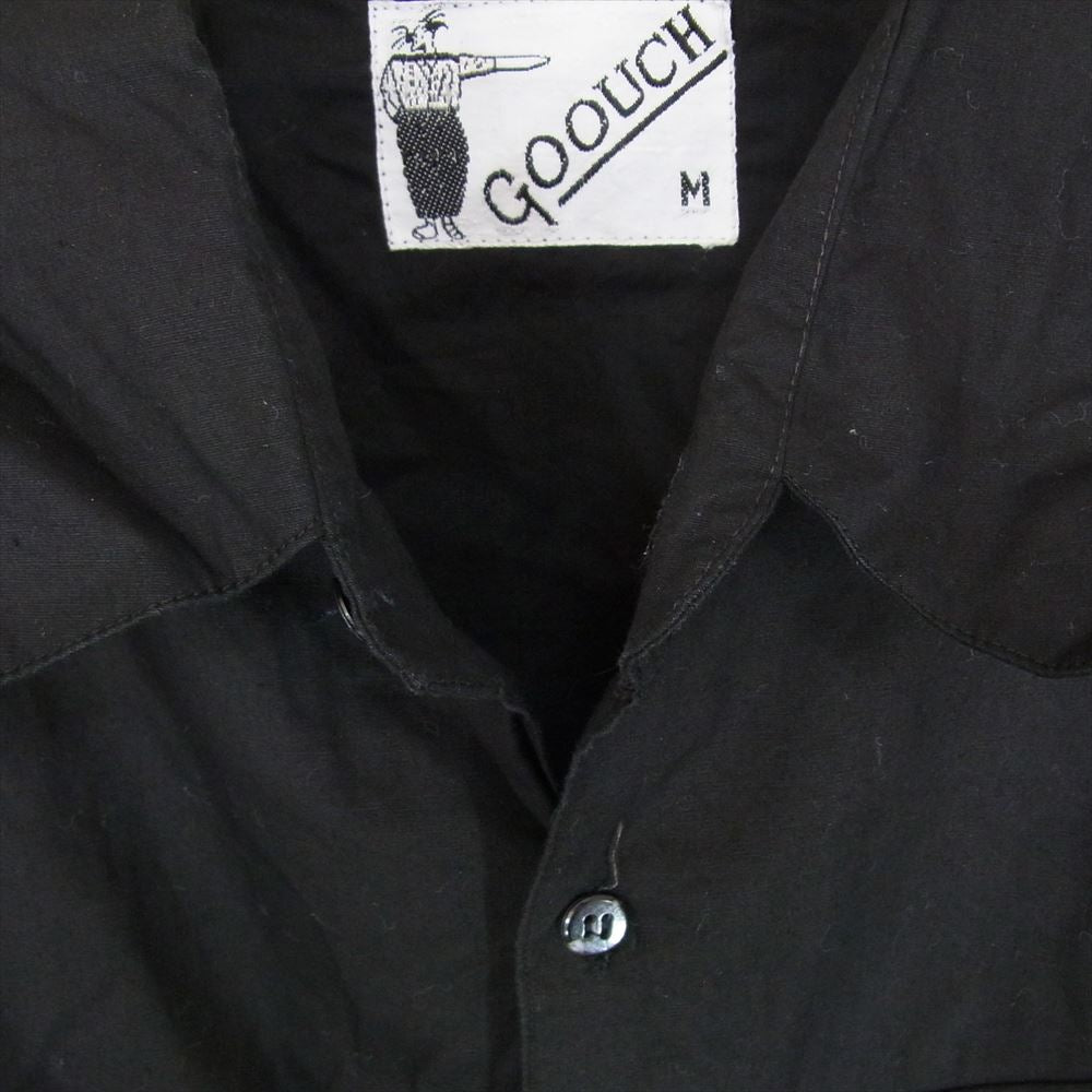 グーチ コットン インド製 ボタン ロングスリーブ 長袖 シャツ ブラック系 M【中古】