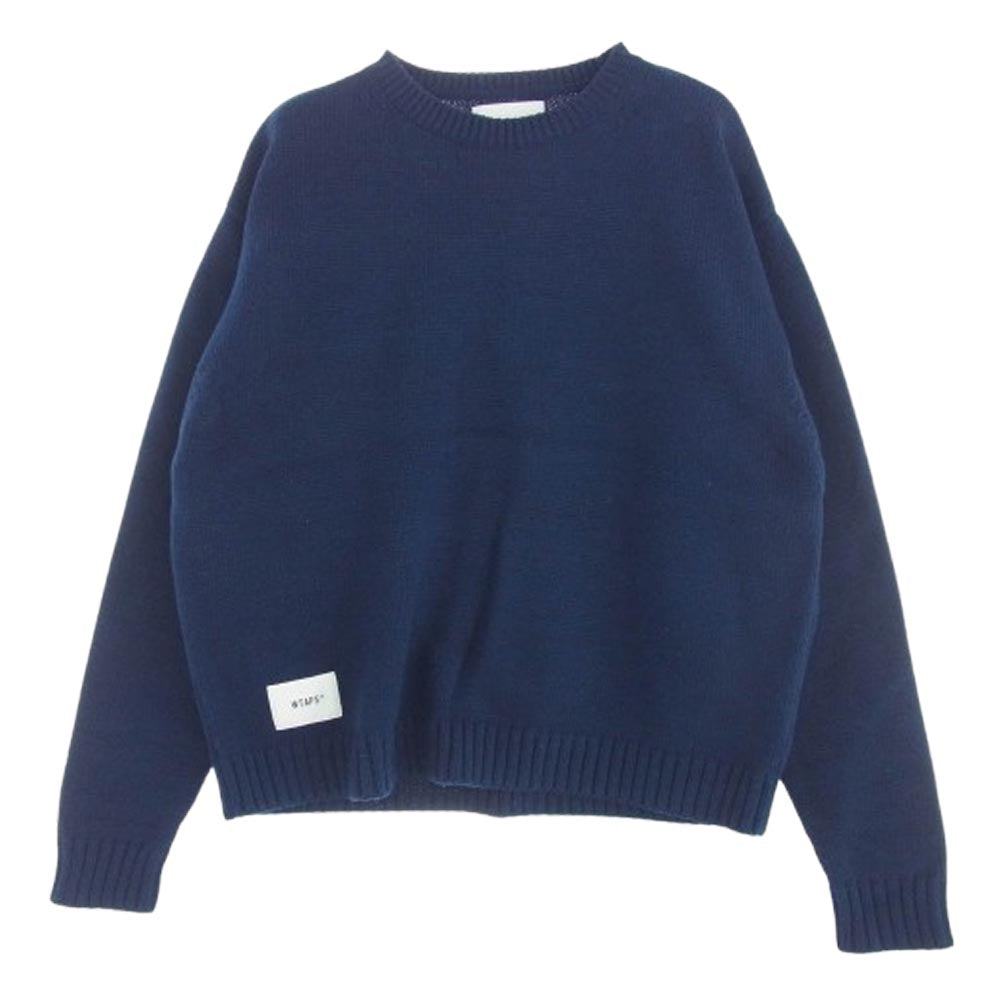 WTAPS ダブルタップス 23AW 232MADT-KNM05 CREW NECK SWEATER クルーネック ニット セーター ネイビー ネイビー系 3【中古】
