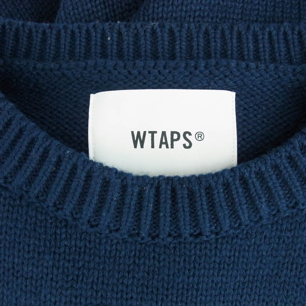 WTAPS ダブルタップス 23AW 232MADT-KNM05 CREW NECK SWEATER クルーネック ニット セーター ネイビー ネイビー系 3【中古】